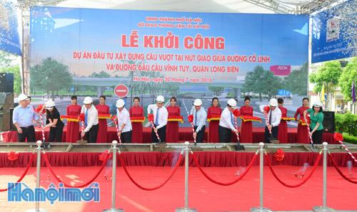 Khởi công cầu vượt nút giao đường Cổ Linh - Vĩnh Tuy